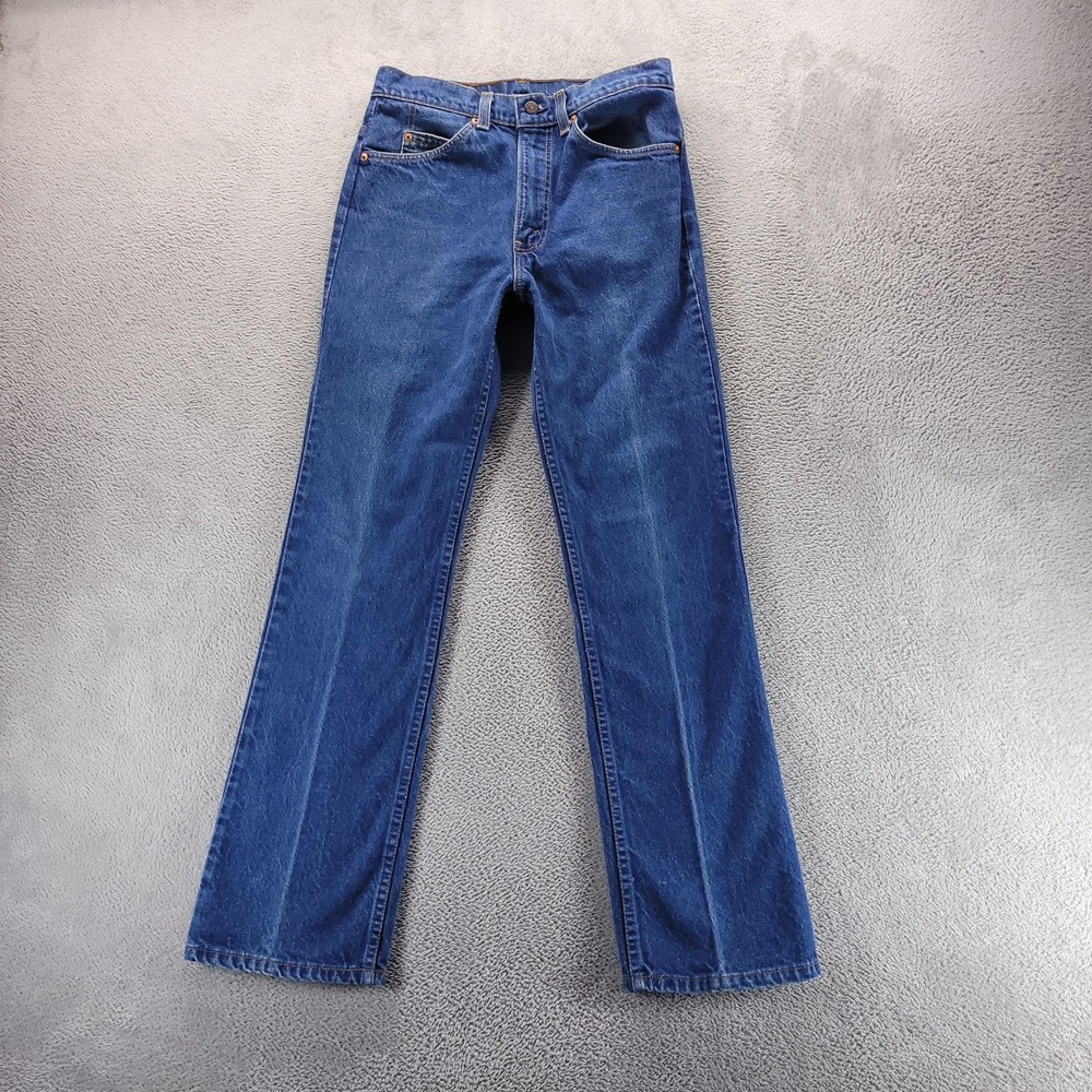 VTG Levis 517 Jeans Mens 31x32 Blue Slim Bootcut Orange Tab 80s Made In USA
